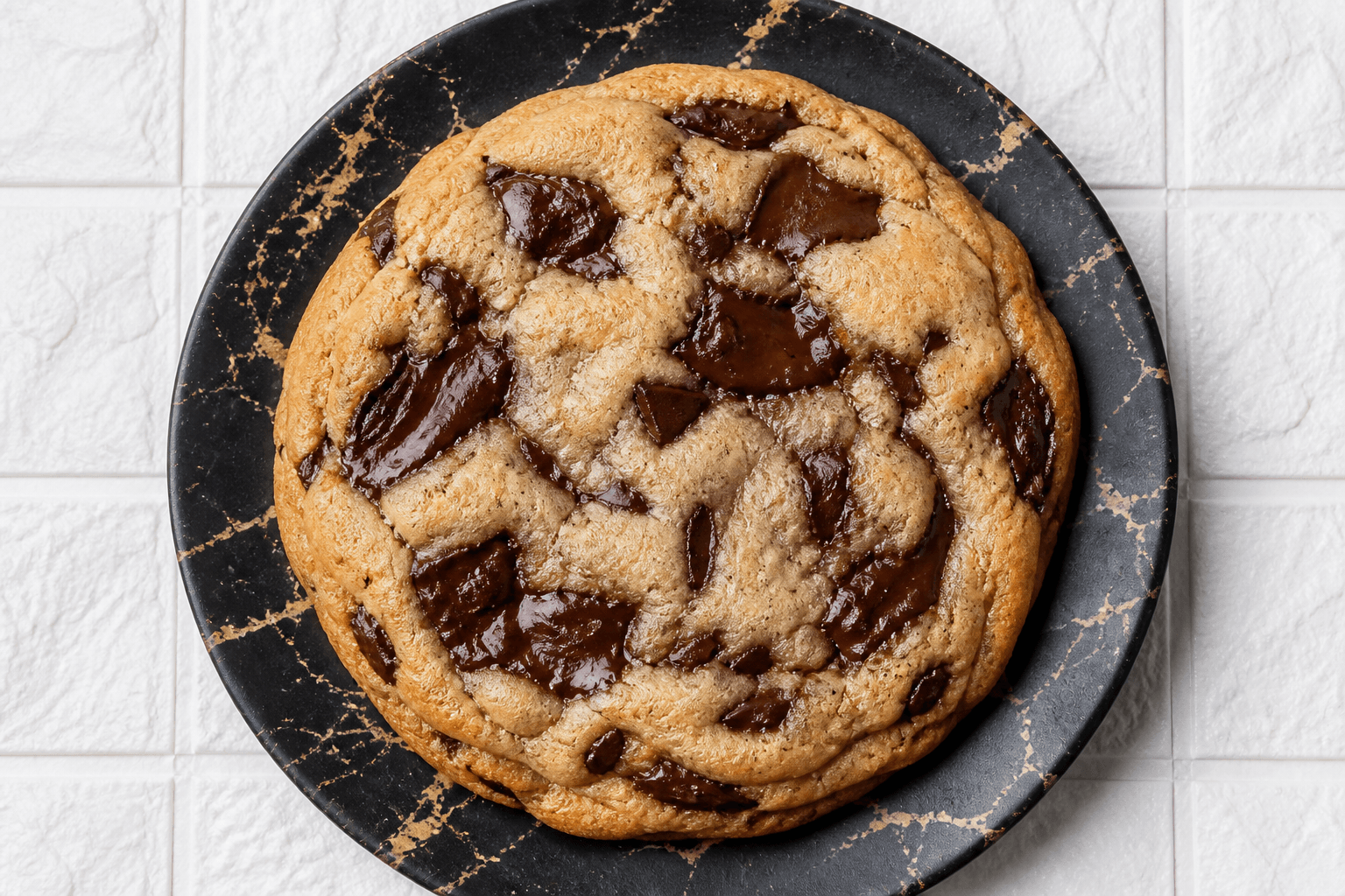 Jumbo Chocolate Chunk Cookie — hand-cut chunks, deep melting pools